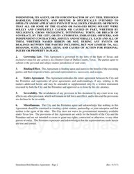 Hold Harmless, Defense, and Indemnity Agreement - City of Dallas, Texas, Page 2
