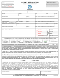 Permit Application - City of Dallas, Texas