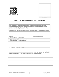 Disclosure of Conflict Statement - City of Dallas, Texas