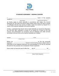 Sidewalk Waiver Application and Agreement Checklist - City of Dallas, Texas, Page 2