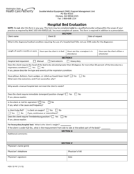 Document preview: Form HCA13-747 Hospital Bed Evaluation - Washington