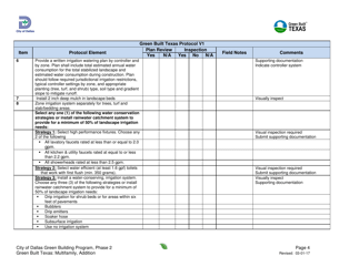 Green Built Texas Project Summary and Checklist - Multifamily - Addition - City of Dallas, Texas, Page 4