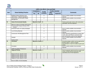 Leed V4 for BD+c: Core and Shell Commercial Checklist - New Construction - City of Dallas, Texas, Page 4