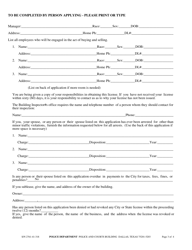 Application for a City of Dallas Regulated Property Dealer&#039;s License - City of Dallas, Texas, Page 3