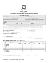 Application for a City of Dallas Amusement Center Business License - City of Dallas, Texas, Page 4