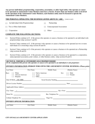 Application for a City of Dallas Amusement Center Business License - City of Dallas, Texas, Page 6