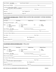 Application for a City of Dallas Amusement Center Business License - City of Dallas, Texas, Page 8