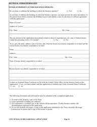 Billiard Hall License Application - City of Dallas, Texas, Page 14