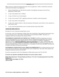 Billiard Hall License Application - City of Dallas, Texas, Page 2
