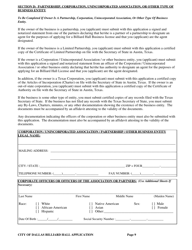 Billiard Hall License Application - City of Dallas, Texas, Page 9
