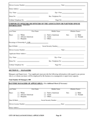 Application for a City of Dallas Dance Hall Business License - City of Dallas, Texas, Page 10