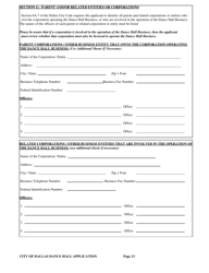 Application for a City of Dallas Dance Hall Business License - City of Dallas, Texas, Page 13