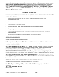 Application for a City of Dallas Dance Hall Business License - City of Dallas, Texas, Page 2