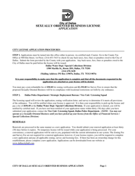 Document preview: Application for a City of Dallas Sexually Oriented Business License - City of Dallas, Texas