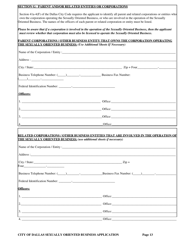 Application for a City of Dallas Sexually Oriented Business License - City of Dallas, Texas, Page 13