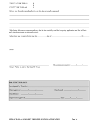 Application for a City of Dallas Sexually Oriented Business License - City of Dallas, Texas, Page 16