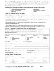 Application for a City of Dallas Sexually Oriented Business License - City of Dallas, Texas, Page 6
