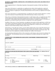 Application for a City of Dallas Sexually Oriented Business License - City of Dallas, Texas, Page 9