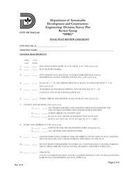 Final Plat Review Checklist - City of Dallas, Texas, Page 2