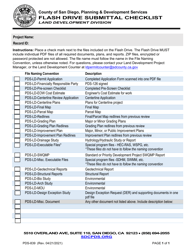 Document preview: Form PDS-839 Flash Drive Submittal Checklist - County of San Diego, California