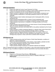 Form PDS-820 Grading and Improvement Plan Pre-screening Checklist - County of San Diego, California, Page 3