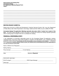 Improvement and Grading Plan Conceptual Design Pre-application Meeting Request Form - County of San Diego, California, Page 2
