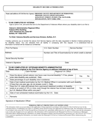 Form VC-4 &quot;Disability Record Authorization&quot; - Broome County, New York