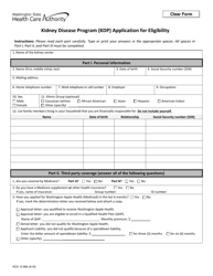 Form HCA13-566 Kidney Disease Program (Kdp) Application for Eligibility - Washington