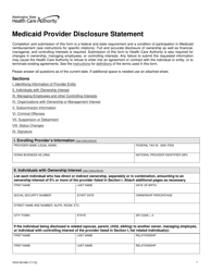 Document preview: Form HCA09-048 Medicaid Provider Disclosure Statement - Washington