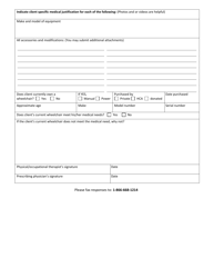 Form HCA19-0006 Medical Necessity for Wheelchair Purchase for Nursing Facility (Nf) Clients - Washington, Page 2
