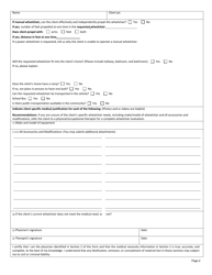 Form HCA19-0008 Medical Necessity for Wheelchair Purchase (For Home Clients Only) - Washington, Page 2
