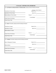 Hotel Occupancy Tax Registration Form - City of Dallas, Texas, Page 2