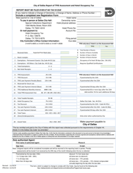 Document preview: Report of Tpid Assessment and Hotel Occupancy Tax - City of Dallas, Texas