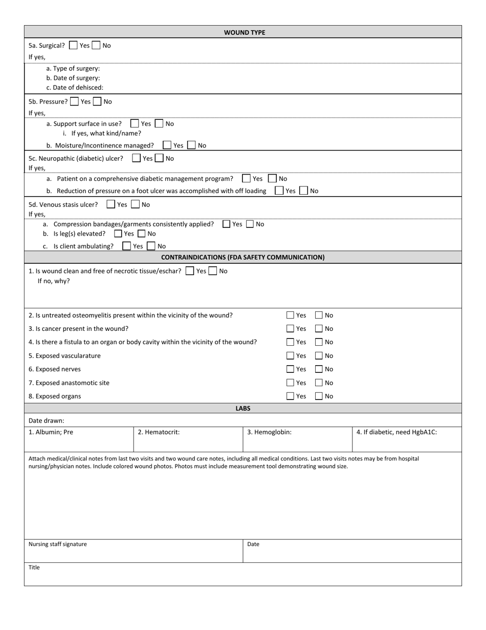 Form HCA13-726 Negative Pressure Wound Therapy - Washington, Page 2
