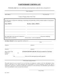 Document preview: Partnership Certificate - Niagara County, New York