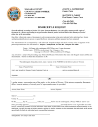Document preview: Divorce File Request - Niagara County, New York