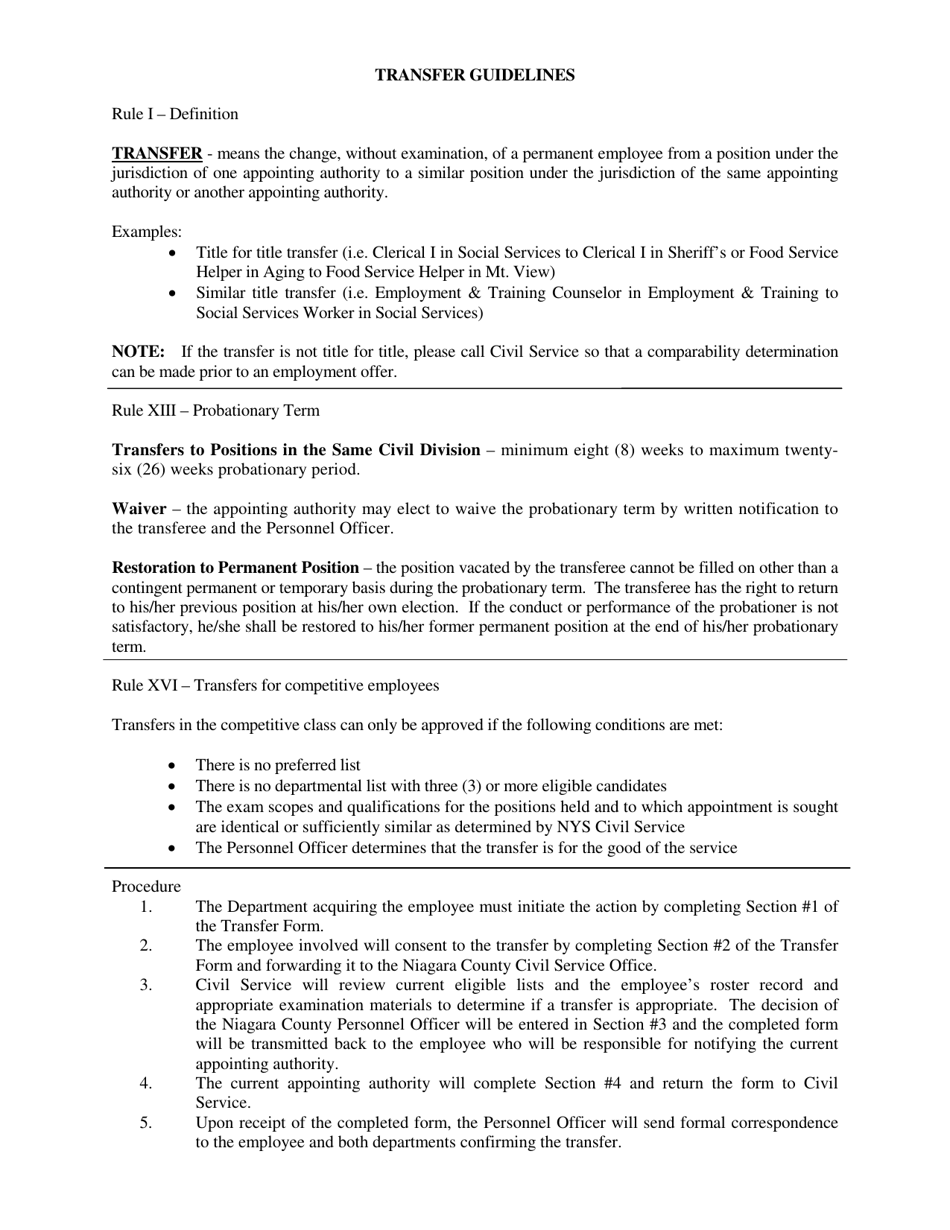 Transfer Request - Niagara County, New York, Page 3