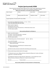 Document preview: Form HCA13-916 Perjeta (Pertuzumab) J9306 - Washington