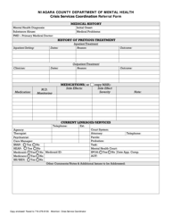 Crisis Services Coordination Referral Form - Niagara County, New York, Page 2