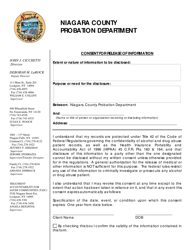 Document preview: Blank HIPAA Release Form - Niagara County, New York