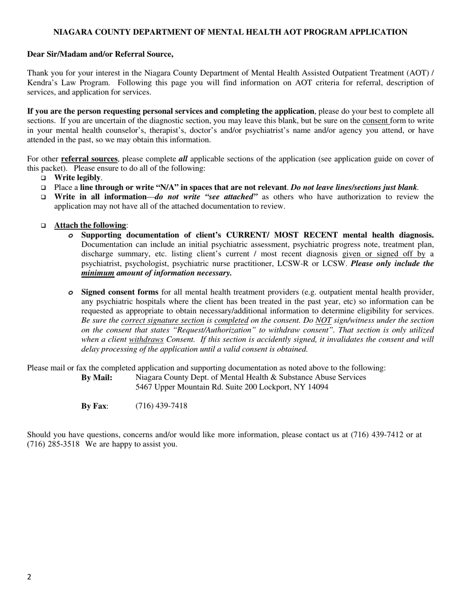 Niagara County Aot Application - Niagara County, New York, Page 2