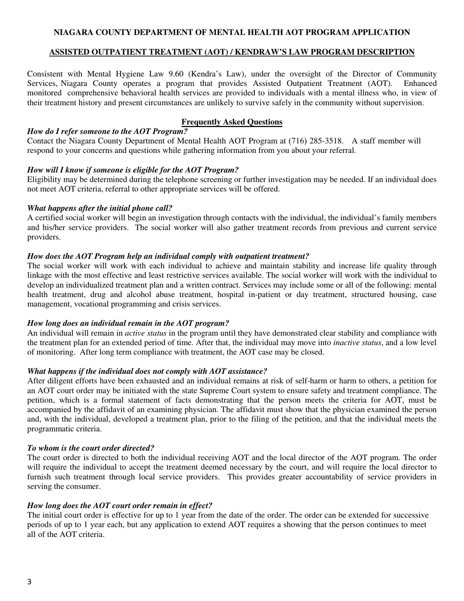 Niagara County Aot Application - Niagara County, New York, Page 3