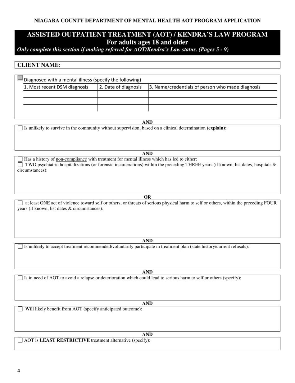 Niagara County Aot Application - Niagara County, New York, Page 4