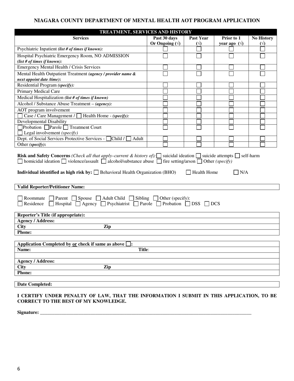 Niagara County Aot Application - Niagara County, New York, Page 6