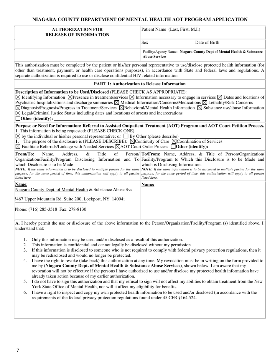 Niagara County Aot Application - Niagara County, New York, Page 7