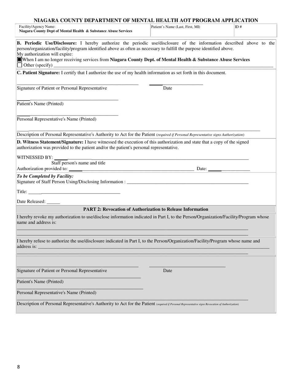 Niagara County New York Niagara County Aot Application Fill Out Sign Online And Download Pdf 5889