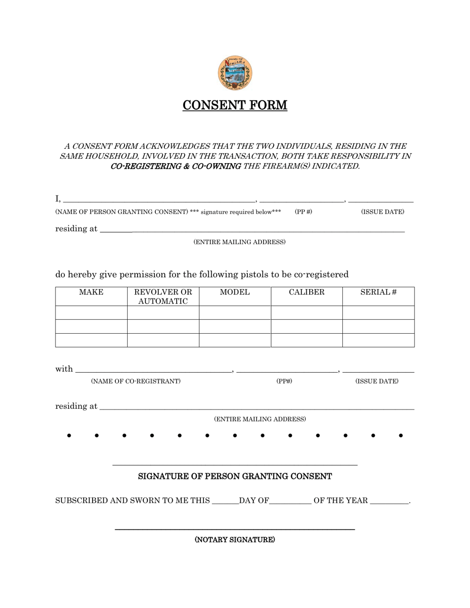 Consent Form - Niagara County, New York, Page 1