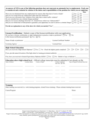 Employment/Civil Service Exam Application - Niagara County, New York, Page 2