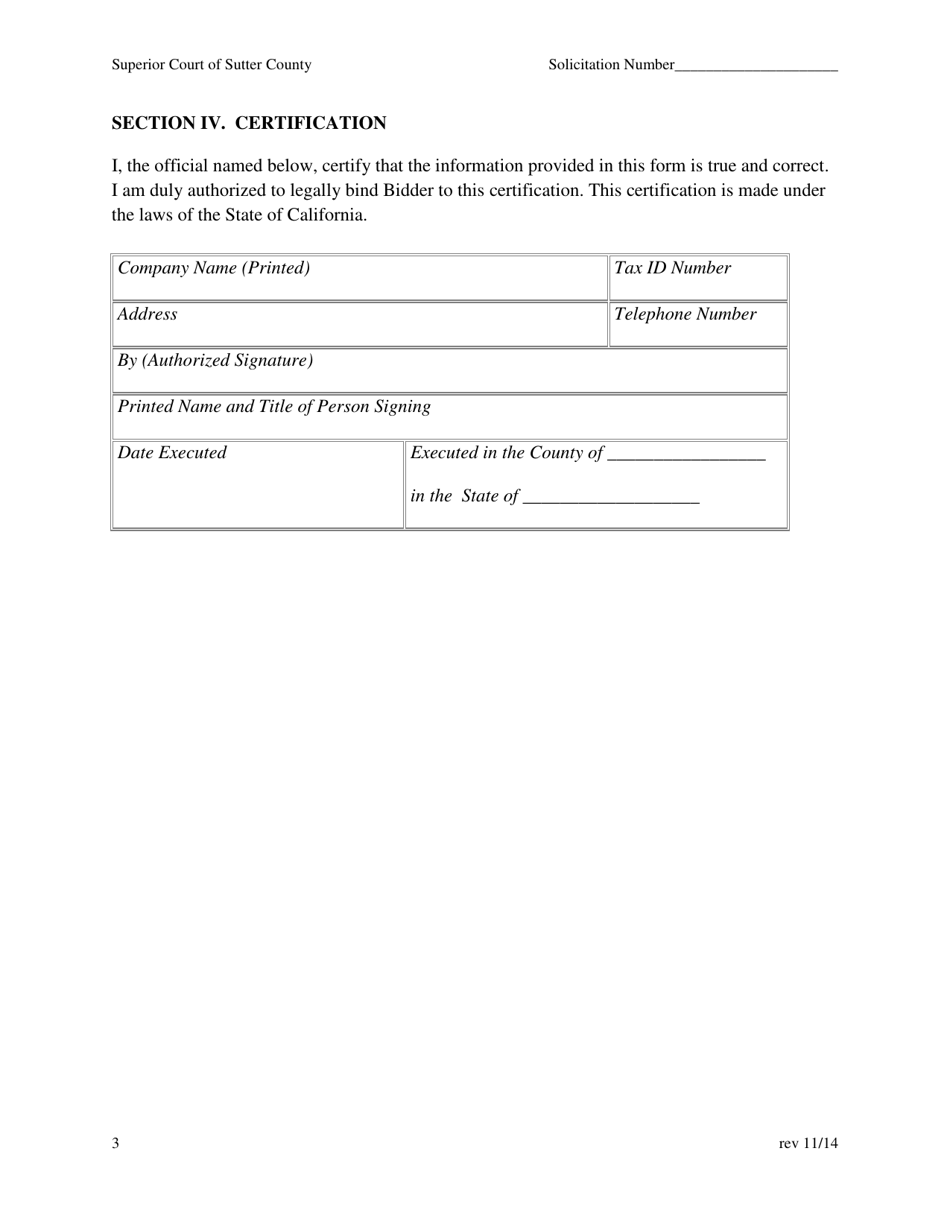 Dvbe Bidder Declaration - County of Sutter, California, Page 3