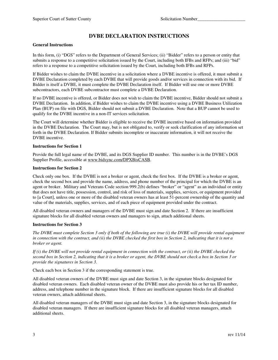 Dvbe Declaration - County of Sutter, California, Page 3